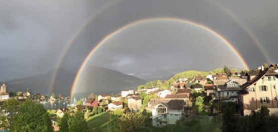 Arc-en-ciel à Spiez (BE). Malgré un nombre croissant de start-ups environnementales, les femmes sont encore attendues dans ce secteur bien prometteur.Photo: Imike Stettler/Unsplash