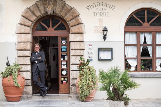 Massimo Suter dans son Ristorante Della Torre: «Nous veillons à ce que nos clients se sentent en sécurité.Photo: dr